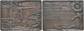 BELGIO Placchetta 1908 25° anniversario della scuola politecnica Università libera di Bruxelles a A. Joly - Opus: Fernandubois CU (g 70,41 - 45x60 mm)...