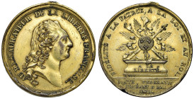 FRANCIA Luigi XVI (1774-1792) Medaglia 1790 Patto federale 9 maggio Orleans - Opus: Gros AE dorato (g 18,11 - Ø 34 mm) Appiccagnolo rimosso e lieve ma...