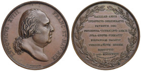 FRANCIA Luigi XVIII (1814-1824) Medaglia 1823 Restituzione trono di Spagna a Ferdinando VII - Opus: Andrieu AE (g 63,02 - Ø 51 mm)
qFDC