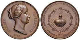 FRANCIA Eugenia de Montijo (1852-1870) Medaglia 1853 In onore dell'imperatrice Eugenia - Opus: Montagny AE (g 63,54 - Ø 53 mm)
SPL+/SPL-FDC