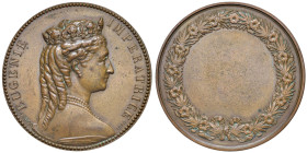 FRANCIA Imperatrice Eugenia (1852-1870) Medaglia 1870 - Opus: A. Bovy AE (g 65,49 - Ø 51 mm) Punzone "BRONZE" sul contorno.
M.di SPL