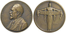 FRANCIA Armand Pottier Medaglia 1933 50 anni di attività come direttore dell'assicurazione incendi dolosi - Opus: R. Benard AE (g 147 - Ø 68 mm) Punzo...