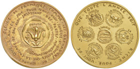 FRANCIA Medaglia 1969 Fiore - AE dorato (g 363 - Ø 100 mm) Colpetti
SPL