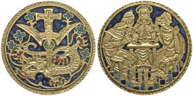 FRANCIA Medaglia senza data Eucarestia - AE dorato e smalti (g 159 - Ø 72 mm) R Punzone "CUIVRE" sul bordo, box originale.
FDC