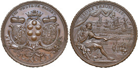 GERMANIA Johann Wilhelm Medaglia - Opus: P.H. Muller AE (g 55,86 - Ø 49,93 mm) RR Medaglia celebrante l'unione tra Palatinato e Toscana tramite il mat...