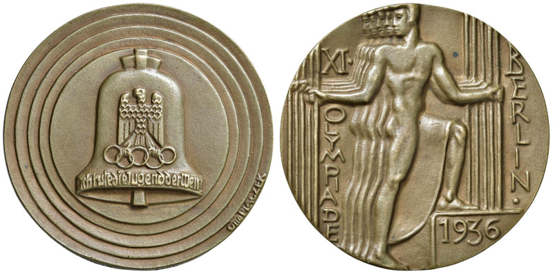 GERMANIA Medaglia 1936 Olimpi Berlino - Opus: Otto Placzek AE (g 108 - Ø 69 mm) ...