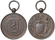 OLANDA Medaglia 1897 Premio 3° posto - Opus: B.D. AE (g 44,25 - Ø 41 mm) Appiccagnolo.
M.di SPL