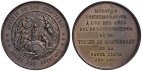 SPAGNA Medaglia 1880 Mille anni dalla scoperta della Vergine di Montserrat - Opus: P. Vidal Barna AE (g 86,25 - Ø 54 mm)
SPL-FDC