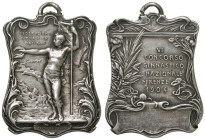 FIRENZE Medaglia 1904 IV concorso ginnastico nazionale - AG (g 20,40 - Ø 31 mm) Appiccagnolo. 
qPL