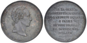 MILANO Francesco I d'Asburgo Lorena (1815-1835) Medaglia 1825 Visita alla zecca di Milano - AE (g 23,73 - Ø 39 mm) Colpetti al bordo e porosita'
qSPL...