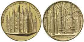 MILANO Medaglia senza data Duomo di Milano - Opus: BD, GFF, EP AE dorato (g 60,26 - Ø 48 mm) Segnetti al bordo
SPL