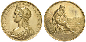 PARMA Maria Luisa d'Austria (1814-1847) Medaglia 1842 Strada da Borgo S. Donnino ai bagni di Tabiano - Opus: G. Voigt AE dorato (g 69,02 - Ø 56 mm) RR...