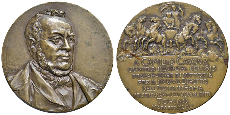 Camillo Benso (1810-1861) Medaglia 1910 Centenario della nascita - Opus: Castigl...