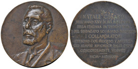 Natale Cesaris Medaglia 1925 25° anno del suo ruolo di direttore del sindacato lombardo infortuni - Opus: G. Castiglioni AE (g 109 - Ø 66 mm) Colpetti...