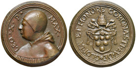 Leone X (1513-1521) Medaglia senza data XVI secolo Incoronazione di Giovanni de' Medici a Papa Leone X Opus: Bottega Fiorentina AE (g 216 - Ø 75 mm) F...