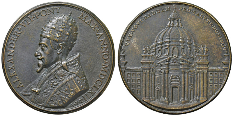 Alessandro VII (1655-1667) Medaglia 1662 Fabio Chigi di Siena a ricordo della co...