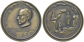 Pio XII (1939-1958) Medaglia 1958 Giubileo Centenario dell'apparizione della Madonna di Lourdes - Opus: AMR AE (g 59,35 - Ø 50 mm) Punzone "BRONZE" su...