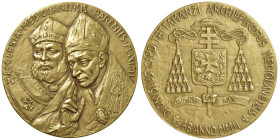 Dionigi Tettamanzi (1934-2017) Medaglia 2002 Cardinale Arcivescovo di Milano - Opus: E. Manfrini, E. Senesi AE dorato (g 201 - Ø 75 mm) Box originale....