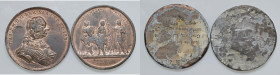 Carlo Emanuele III (1730-1755) - Dritto e rovescio di medaglia 1746 liberazione della città di Asti - Opus: Lorenzo Lavy Med. Casa Savoia 170.11 Piomb...