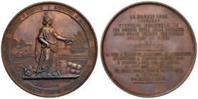 Vittorio Emanuele II (1861-1878) Medaglia 1865 Inaugurazione tratto ferroviario di Brindisi - Opus: Canzani AE (g 172 - Ø 72 mm) RR Minimi segnetti e ...