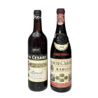 Piemonte Selezione Barolo Langhe Marchesi di Barolo 1968 1 bt - WN Pio Cesare 1964 1 bt - BN Capsule e etichette con segni d’usura del tempo. Colore c...
