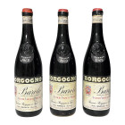 Piemonte Borgogno, Barolo Riserva Langhe 2 bts 1969 1 bt 1968 Capsule e etichette con segni d’usura del tempo. Colore chiaro. Depositi. 3 bts - BN
n....