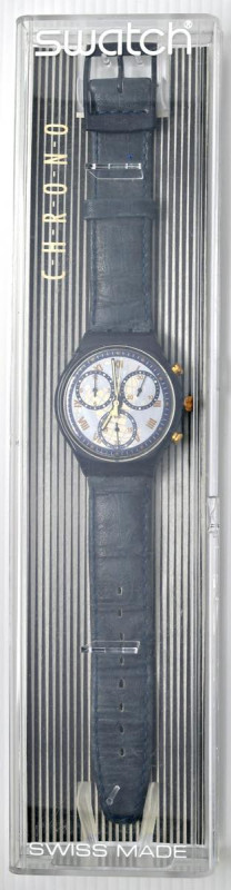 SWATCH- Chrono. Orologio come da foto, venduto con scatola originale. Segnatempo...