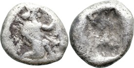 Greek
ACHAEMENID EMPIRE. Time of Darios I to Xerxes II (485-420 BC). Sardes.
AR Siglos (16mm 5.09g)
Obv: Persian king in kneeling-running stance ri...