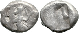 Greek
ACHAEMENID EMPIRE. Time of Darios I to Xerxes II (485-420 BC). Sardes.
AR Siglos (16.6mm 5.5g)
Obv: Persian king in kneeling-running stance r...