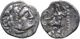 Greek
KINGS of MACEDON. Alexander III the Great (336-323 BC).
AR Drachm (16.4mm 3.62g)
Obv: Head of Herakles to right, wearing lion skin headdress...