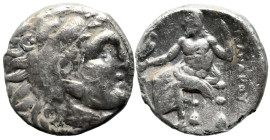 Greek
KINGS of MACEDON. Alexander III the Great (336-323 BC).
AR Drachm (16.5mm 3.97g)
Obv: Head of Herakles to right, wearing lion skin headdress...