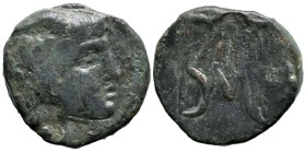 Greek
KINGS OF BOSPOROS. Polemo I (circa 14/3-10/9 BC). Pantikapaion.
AE Bronze (19.3mm 7.28g)
Obv: Winged head of Medusa to right.
Rev: Monogram ...