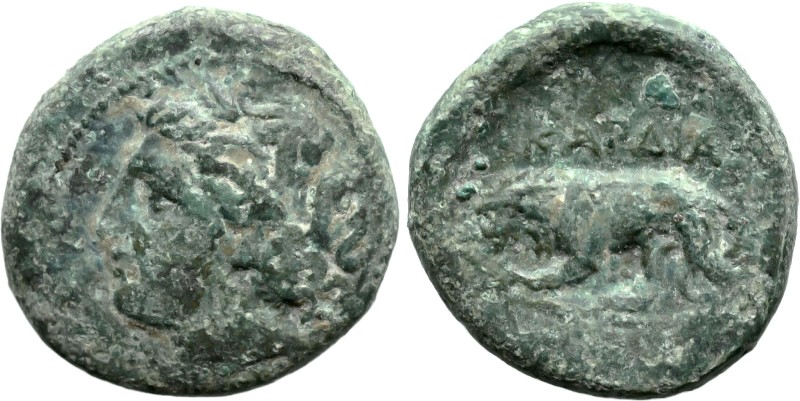 Greek
THRACE. Kardia. (Circa 350-309 BC).
AE Bronze (21mm 7.95g)
Obv: Wreathe...