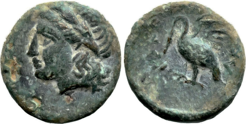 Greek
IONIA. Klazomenai. (Circa 380-360 BC).
AE Bronze (10.9mm 1g)
Obv: Laure...