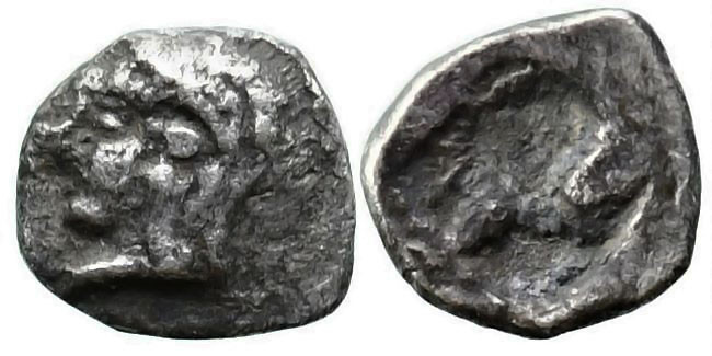 Greek
IONIA. Kolophon. (6th century BC).
AR Tetartemorion (5.3mm 0.14g)
Obv: ...