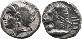 Greek
MYSIA. Kyzikos. (Circa 390-340 BC)
AR Drachm (14.1mm 3.03g)
Obv: ΣΩTEIPA. Head of Kore Soteira left, with hair in sphendone
Rev: KYZI. Head ...
