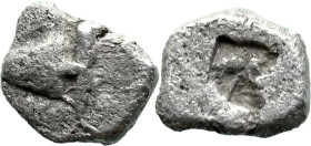 Greek
MYSIA. Kyzikos. (Circa 600-550 BC).
AR Diobol (9.5mm 0.99g)
Obv: Head of a tunny to left with upward tunny behind.
Rev: Square incuse.
Leu ...