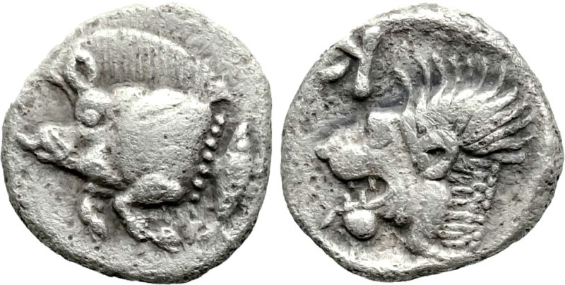 Greek
MYSIA. Kyzikos. (Circa 450-400 BC)
AR Obol (9.7mm 0.81g)
Obv: Forepart ...