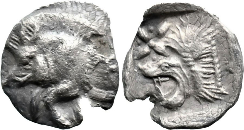 Greek
MYSIA. Kyzikos. (Circa 450-400 BC).
AR Hemiobol (9mm 0.38g)
Obv: Forepa...