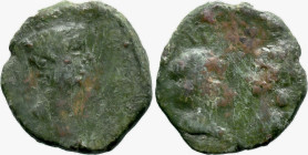 Roman Provincial
MYSIA.Kyzikos. Britannicus, with Octavia and Antonia (41-55 AD)
AE Bronze (13.3mm 1.72g)
Obv: NЄOC ΓЄPMANIKOC / K - Y Bare head of...
