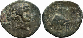 Roman Provincial
BITHYNIA. Nicaea. Augustus (27 BC-14 AD). Thorius Flaccus, pcorconsul.
Obv: NIKAIEΩN. Wreathed head of Dionysos right.
Rev: ΕΠΙ ΑΝ...