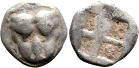 Greek
CIMMERIAN BOSPOROS. Pantikapaion. (Circa 470-460 BC).
AR Obol (8.1mm 0.65g).
Obv: Facing head of lion
Rev: Quadripartite incuse square.
Mac...