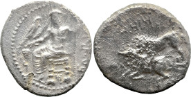 Greek
CILICIA. Tarsos. Mazaios (Satrap of Cilicia, 361/0-334/3 BC).
AR Stater (24.2mm 9.59g)
Obv: Baaltars seated left on throne, head facing, hold...