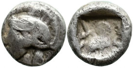 Greek
DYNASTS of LYCIA. Uncertain mint. Kherei (440-410 BC).
AR Obol (8mm 0.62g)
Obv: Helmeted head of Athena left
Rev: Rev: Head of Kherei right,...