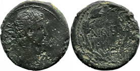 Roman Provincial
ASIA MINOR. Uncertain. Augustus (27 BC-14 AD).
AE Bronze (25.9mm 10.88g)
Obv: CAESAR, bare head to right
Rev: AVGVSTVS within lau...
