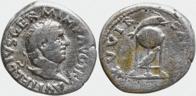 Roman Imperial
Vitellius (69 AD). Rome
AR Denarius (19.1mm 3.05g)
Obv: A VITELLIVS GERM IMP AVG TR P. Laureate head right.
Rev: XV VIR SACR [FAC]....