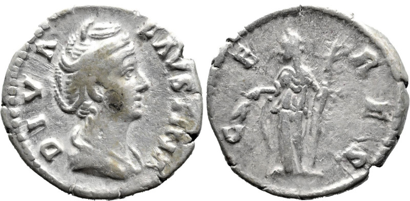 Roman Imperial
Diva Faustina (140-141 AD). Rome
AR Denarius (17.6mm 3.34g)
Ob...