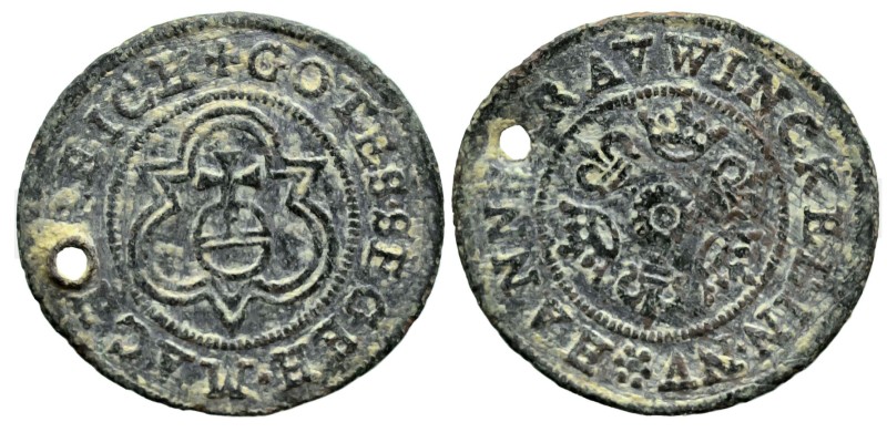 World
GERMANY. Nürnberg. Hans Krauwinkel, Meister (1586-1625 AD).
AE Rechenpfe...