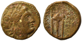 SELEUKID KINGS of SYRIA. Seleukos I Nikator, 312-281 BC. Ae (bronze, 3.35 g, 15 mm), Antioch. Laureate head of Apollo to right. Rev. ΒΑΣΙΛΕΩΣ ΣΕΛΕΥΚΟΥ...