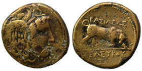 SELEUKID KINGS of SYRIA. Seleukos I Nikator, 312-281 BC. Ae (bronze, 6.68 g, 21 mm), Seleuceia on the Tigris. Winged head of Medusa right. Rev. BAΣIΛE...